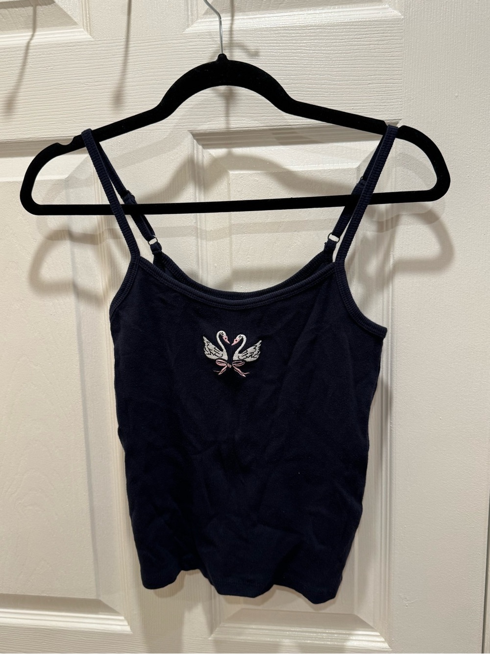 Hollister Navy Cami with Swan Embroidery